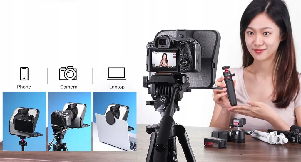 Prompteur Portable VLOG avec Télécommande pour Vidéos YouTube Pro - 4