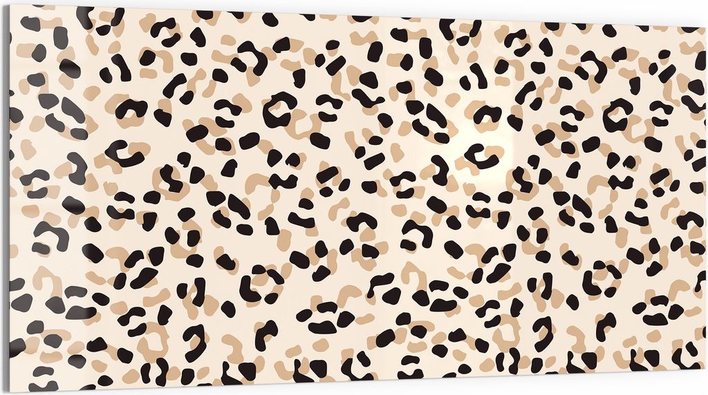 DEQORI Glasbild Echtglas 100x50 cm 'Leopardenglanz' Wandbild Bild modern Deko