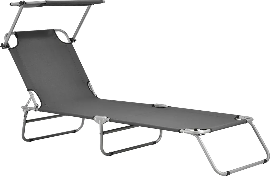 Lit de jardin Argozelo pour piscine avec toit solaire réglable 186cm