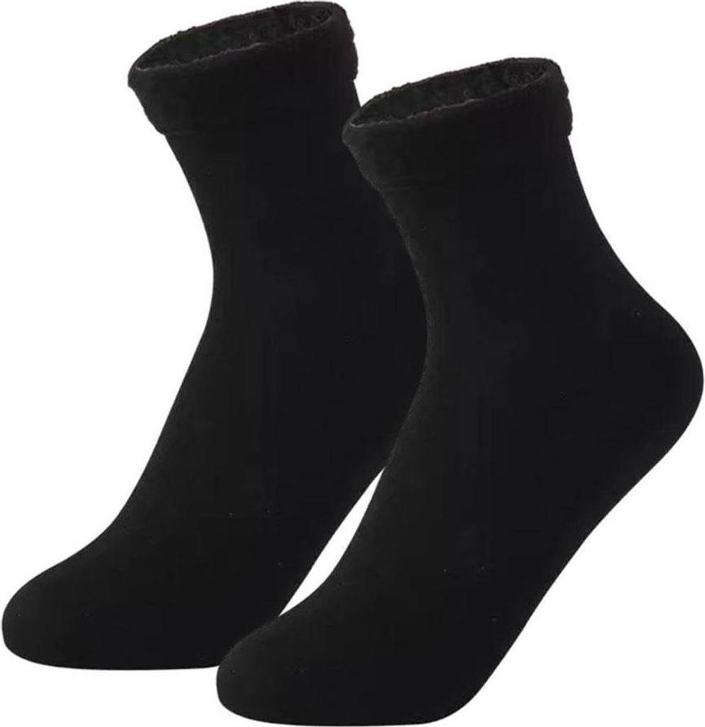 Socken mit Kunstpelzfutter, Schwarz - Größe 36-42