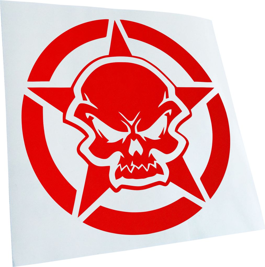 Kiwistar - Autoaufkleber - Army Skull Schädel Totenkopf Heckscheibe - Aufkleber für Auto Kfz Fahrrad, LKW, Truck Mofa