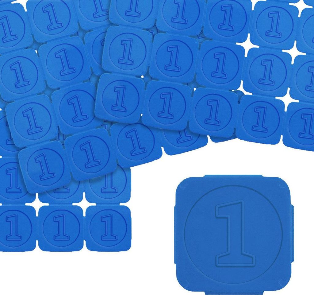 CombiCraft Eventchips in Blau - 10.000 Chips - mit Relief der Zahl 1