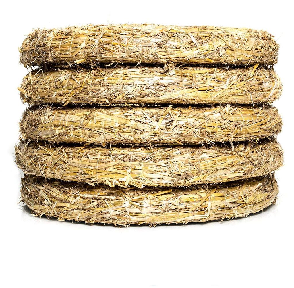 5x DekoPrinz Natur Strohkranz Ø 20cm / 3cm Strohrömer Produktbild 