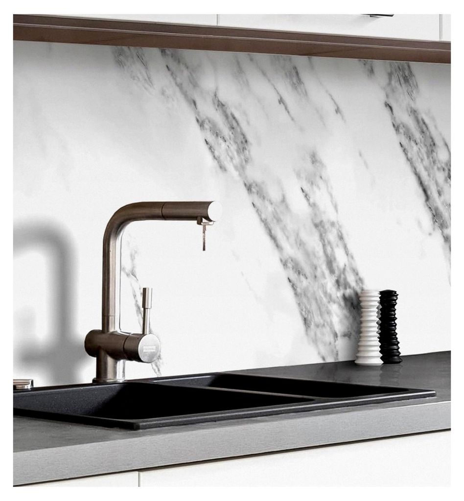 Selbstklebende Küchenrückwand - Matte, verstärkte Spritzschutzfolie als kostengünstige Alternative zu Glas, einfache Montage & leichte Reinigun...