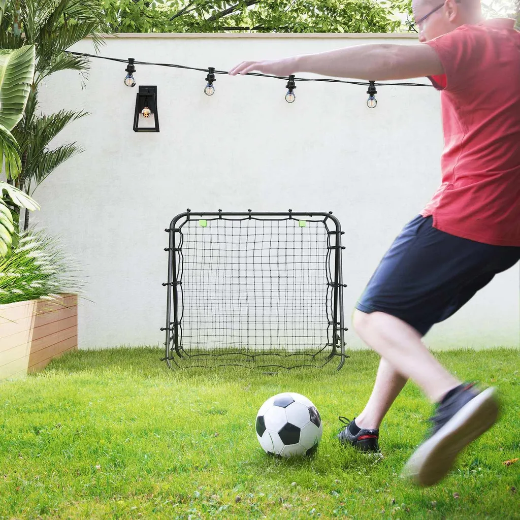 Filet de rebond football réglable 5 positions noir 100x95x90 cm