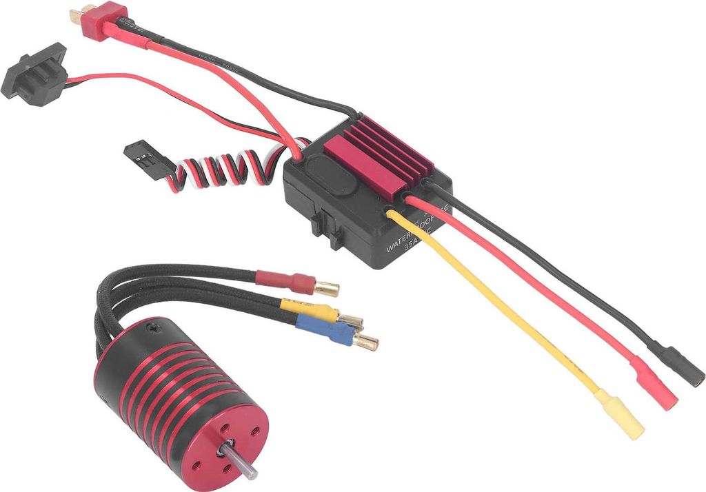 Motor ESC Set 2838 Bürstenloser Motor und 35A bürstenloser ESC Ersatz für 1/14 1/16 RC Car Rot 3700KV