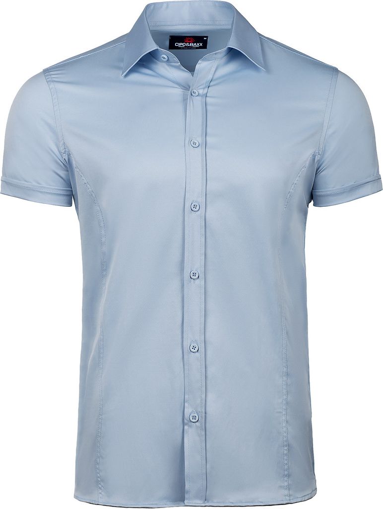 C&B Herren Hemd CH167 Light Blue - Regular Fit - Kurzarm M