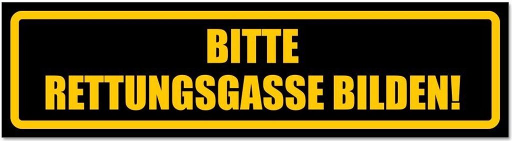 Kiwistar - Autoaufkleber - Gelb - Schwarz - 45 x 12 cm - Bitte Rettungsgasse bilden - Hinweis Aufkleber Sticker für Auto, Kfz, Fahrrad, PKW, LKW