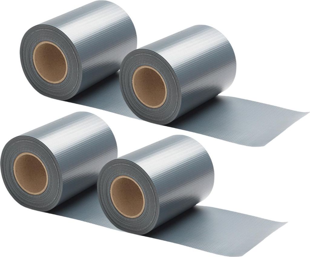 Faziango 4 Rollen PVC Sichtschutzstreifen 50m x 19cm Sichtschutzfolie mit 40 x Befestigungsclips für Gartenzaun, Balkon Anthrazit