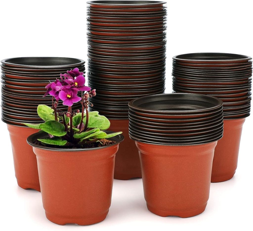 Kunststofftöpfe 10 cm Set 100 Stück für Gemüse Blumen Pflanzen