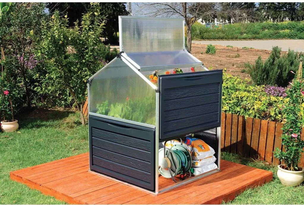 Serre de jardin surélevée en polycarbonate 1,7m² Plant Inn Argentée