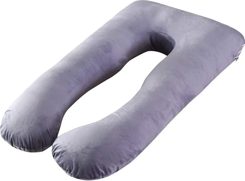 Oreiller de corps maternité et coussin d'allaitement U Shape gris