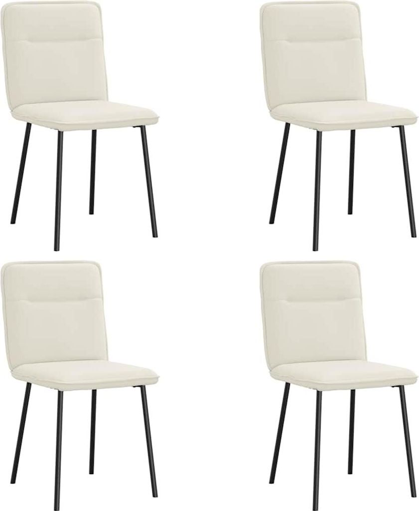 vidaXL Esszimmerstühle 4 Stk. Creme Samt
