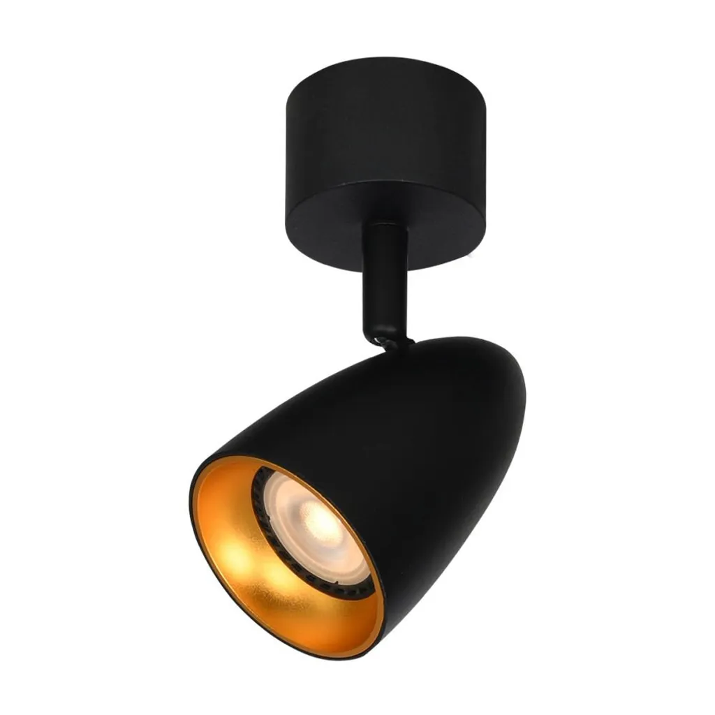 Spot Soffitto Nero Oro TINO Italux Ø7cm - Design Moderno Cucina
