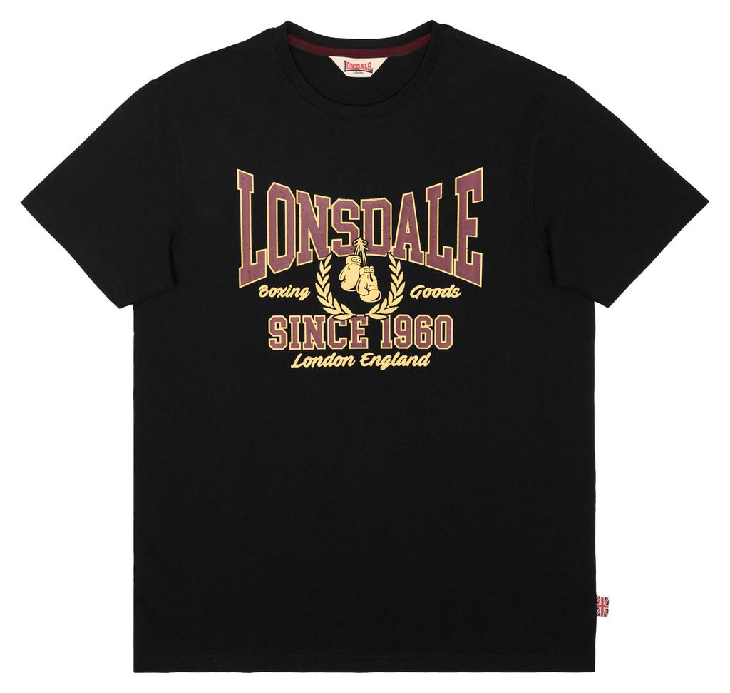 T-shirt homme coupe normale AYCLIFFE Noir/Rouge sang/Jaune Image du produit 
