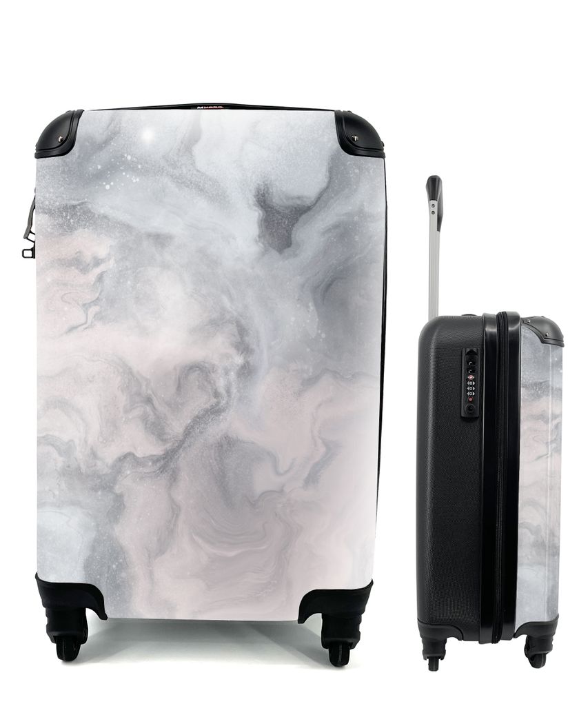 MuchoWow Koffer Handgepäck Trolley Rollkoffer Kleine Reisekoffer mit 4 Rollen - Wolken - Abstrakt - Malen - Cabin Size < 55x40x23 cm & 55x40x20 ...