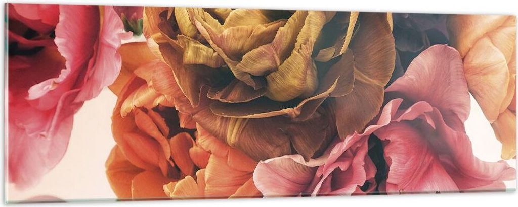 Bilder auf glas - Einteilig - Blumenstrauß Blumen Braut - 90x30cm - Glasbilder - Wandbilder - Bilder - zum Aufhängen bereit - Wanddekoration aus ...