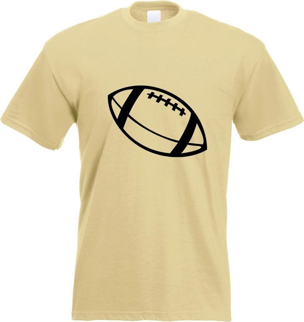 Kiwistar - T-Shirt - Khaki - Football Motiv Bedruckt Funshirt Design Print - mit Motiv Bedruckt - Funshirt Design - Sport - Freizeit - Herren - M