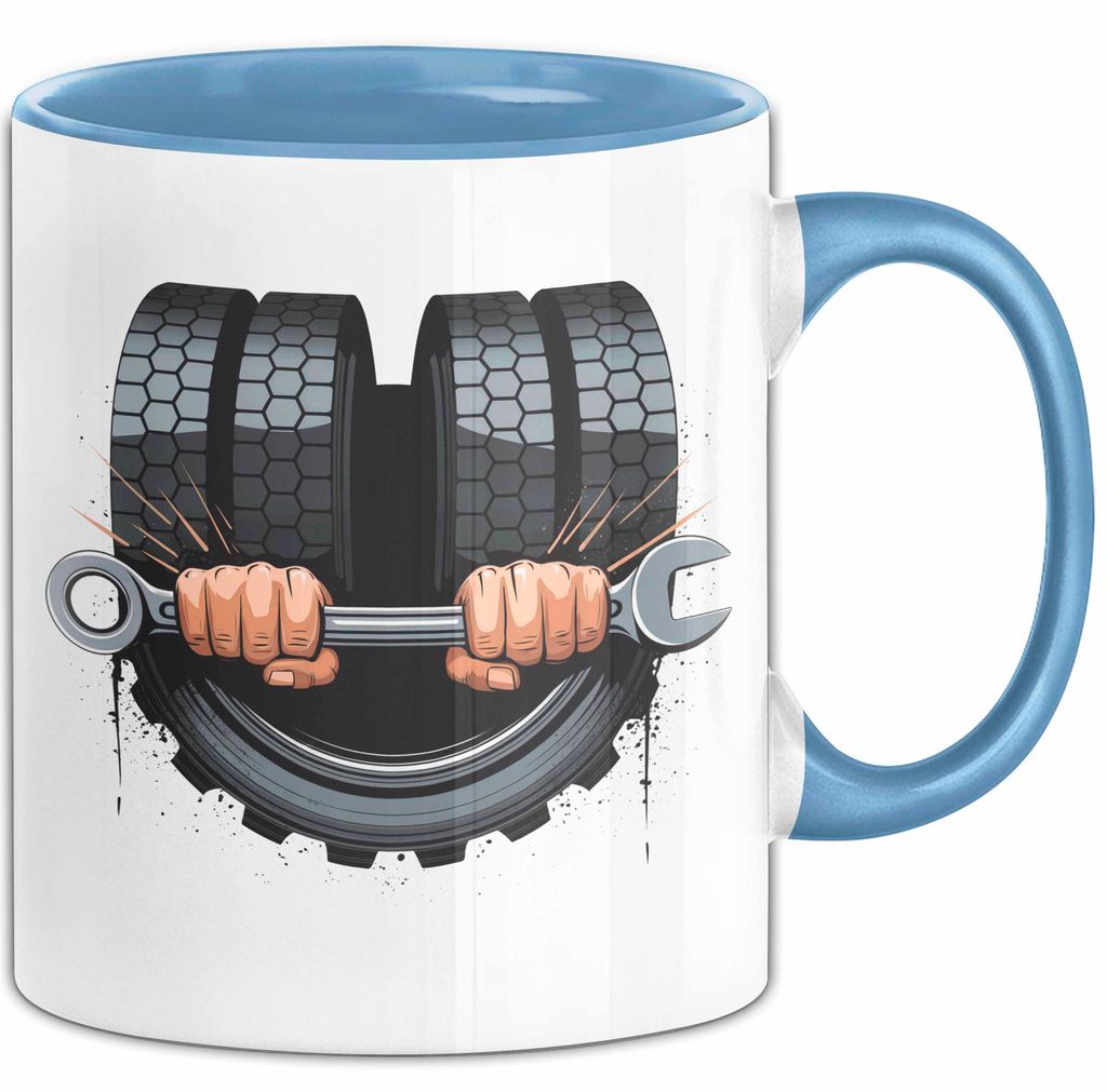 LKW Mechaniker Tasse Geschenk Lustige Geschenkidee Spruch Für Nutzfahrzeug Profis (Blau)