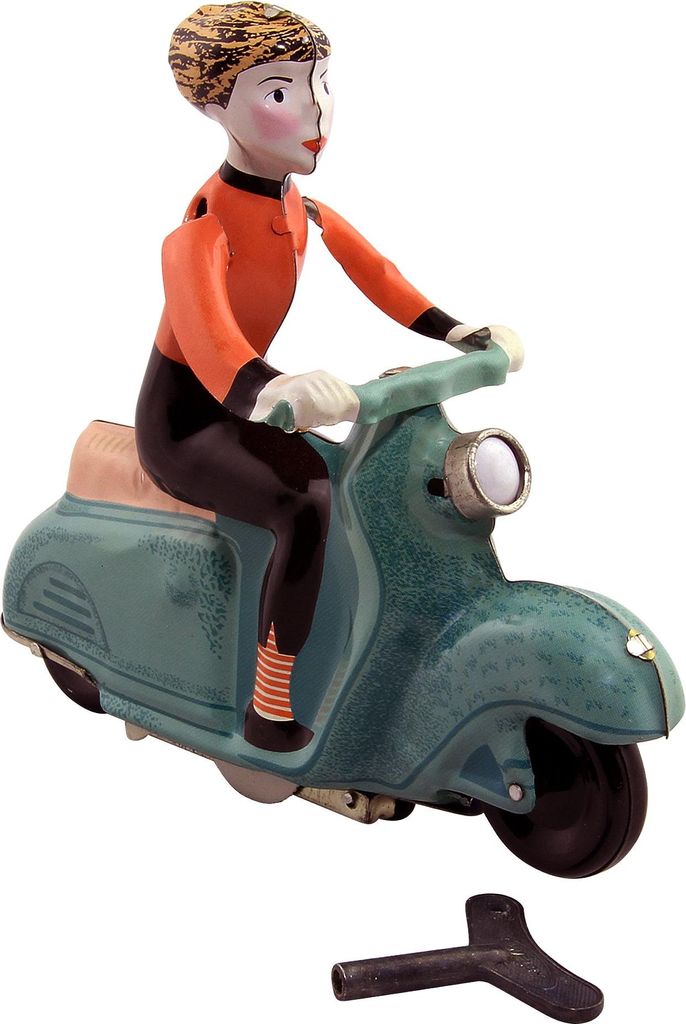 Blechspielzeug Scooter Girl grün Mädchen auf Motorroller Roller
