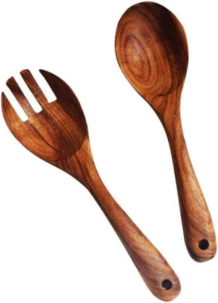 Couverts à salade en bois d'olivier 2 pièces Couverts en Image du produit 
