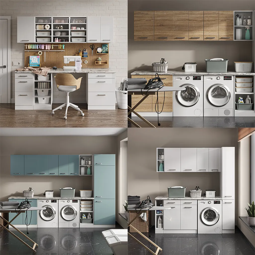 Vicco Pensile universale R-Line, 60 x 60 cm con porte, Antracite lucido/Bianco - 4