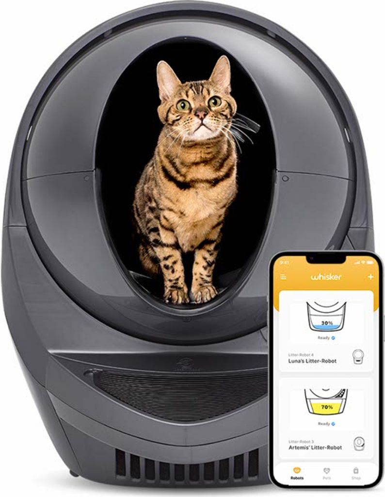 Litter-Robot 3 Connect automatisches selbstreinigendes Katzenklo Grau
