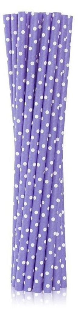 12 Papier Trinkhalme / Strohhalme lila Produktbild 
