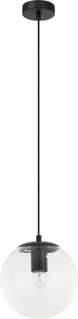 Lampada a sospensione decorativa per soggiorno nero sfera rotonda in vetro trasparente 1xE27 40W SARPO Italux
