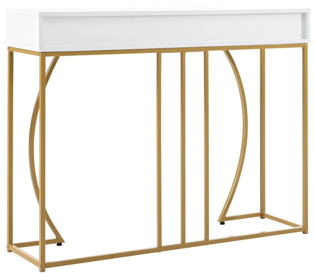 Table d'appoint salon blanche et or - Coiffeuse moderne pour chambre - 10