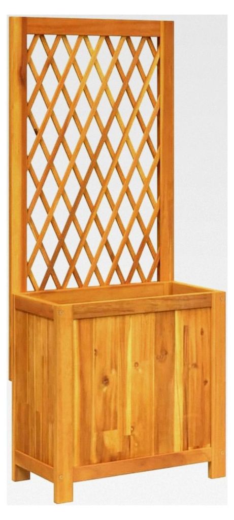 Pflanzkübel mit Rankgitter aus Akazienholz für Terrasse und Garten