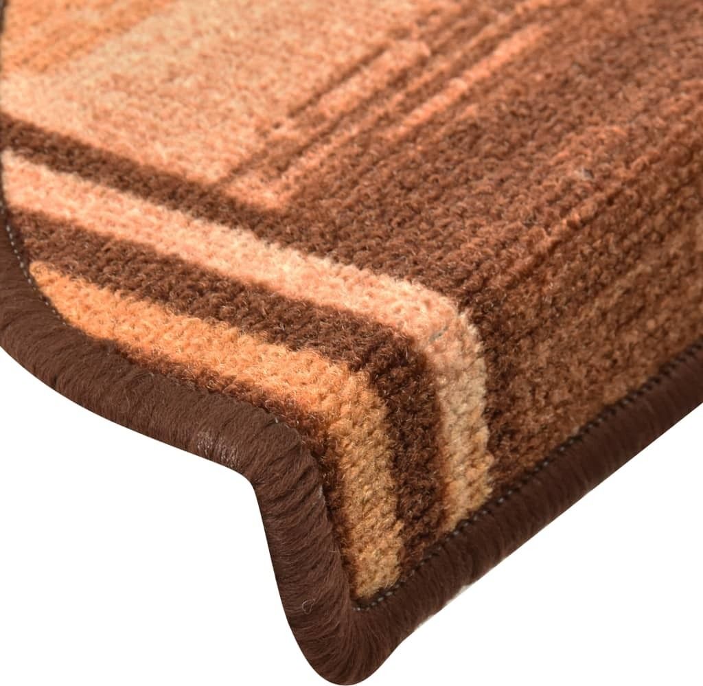 VidaXL 15 Tappetini Antiscivolo Per Scale Autoadesivi, Feltro Marrone 56x17x3 Cm, Fascia Antisdrucciolo Per Gradini, Protezione E Sicurezza Casa - 3