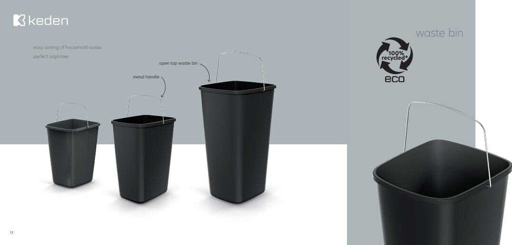 Prosperplast®, Odpadkový koš, NSAB25U-S411, Černá, Obrázek produktu 3