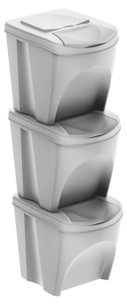 Abfalleimer SORTIBOX IKWB25S3 - aschgrau Produktbild 
