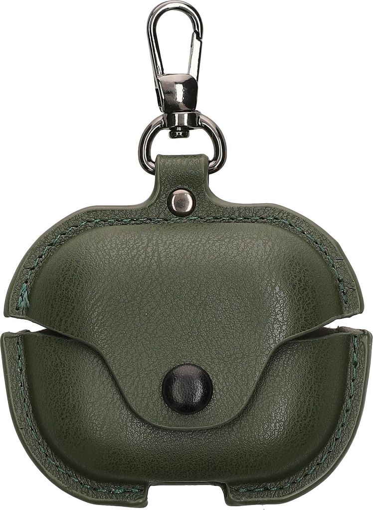 kwmobile Kunstleder Hülle kompatibel mit Samsung Galaxy Buds 3 / Galaxy Buds 3 Pro - Schutzhülle Etui Case Cover in Dunkelgrün