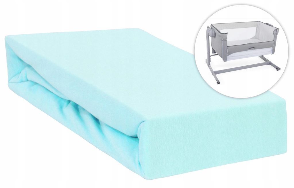 Spannbettlaken 50x83 cm passend für Chicco Next2Me & Beistellbetten, 100% Baumwolle mit Rundumgummi,