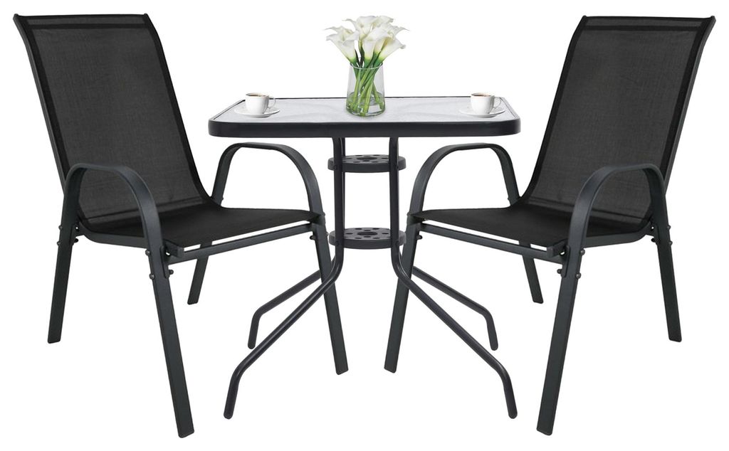 VALORA ISLAND quadratischer Tisch 60 cm + 2x SOFIA Stuhl Produktbild 