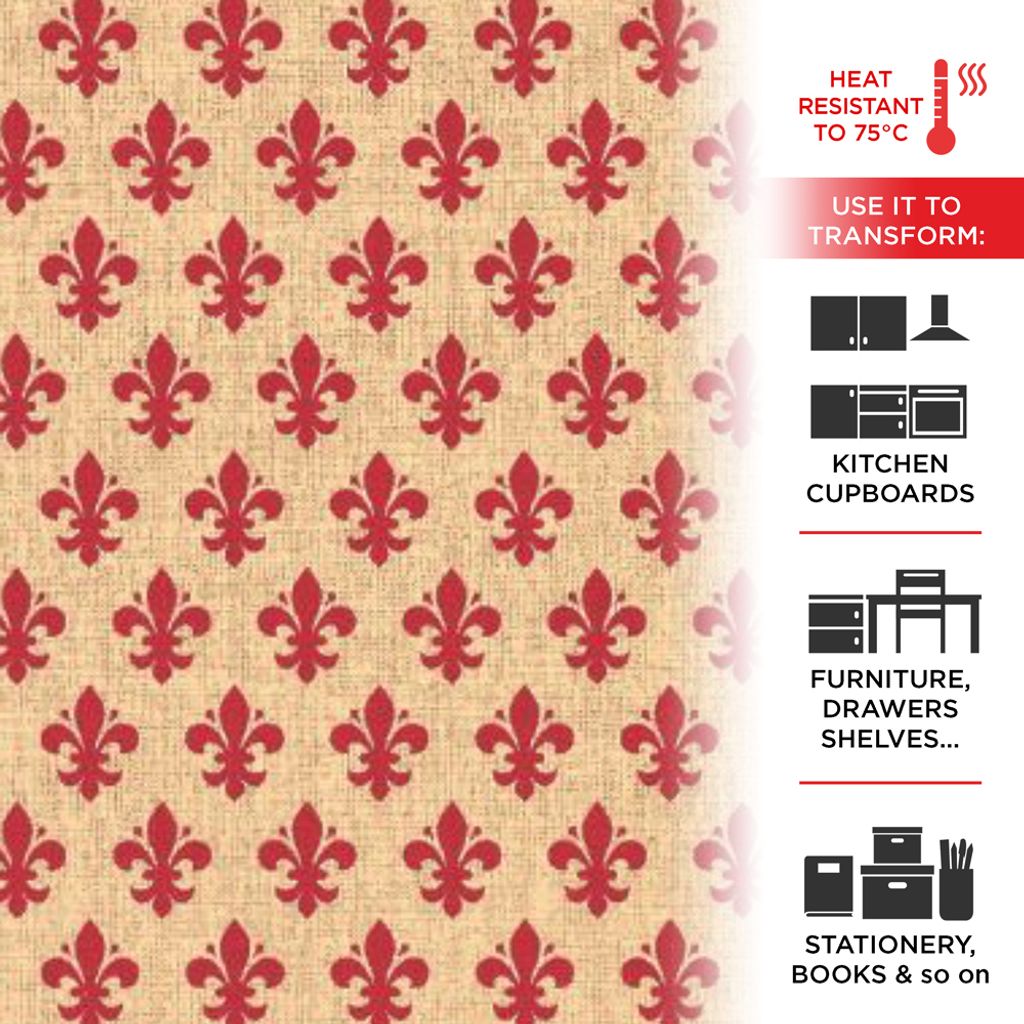 Alkor 3800049 Möbelklebefolie, Rot-Lilie-Effekt, 45 cm x 2 Produktbild 