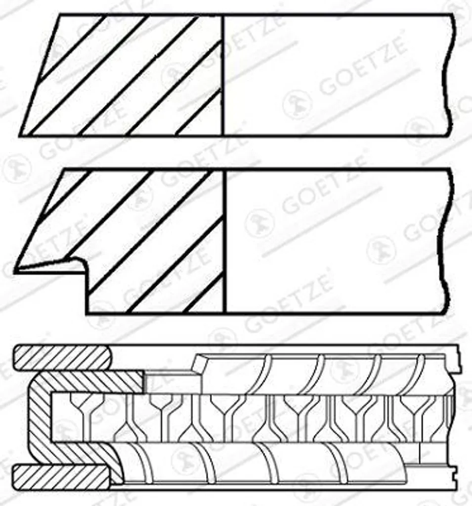 Segments de piston anti-consommation d'huile OE 1660300024 Classe A