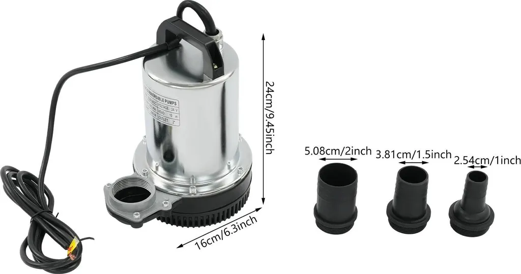 Pompe à eau 24V haut débit - Structure renforcée - Alimentation UE 2A - 2