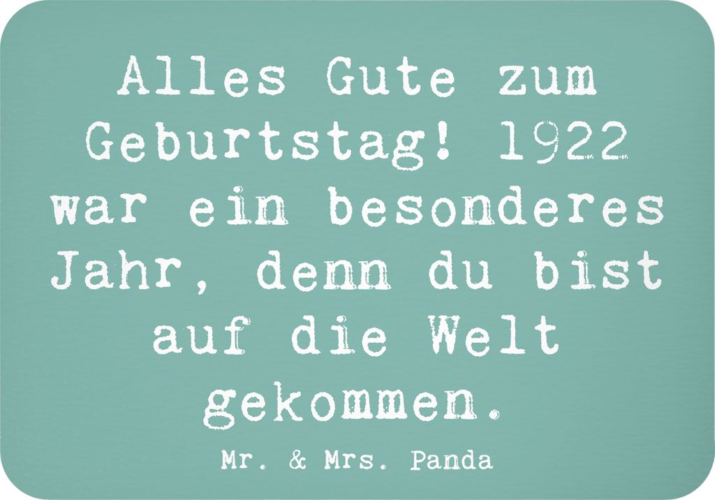 Mr. & Mrs. Panda magnet Spruch 1922 Geburtstag - Meeresbrise - Geschenk, Geburtstagsgeschenk, haftmagnet, zettelhalter, Kühlschrankmagnet, Notizha...