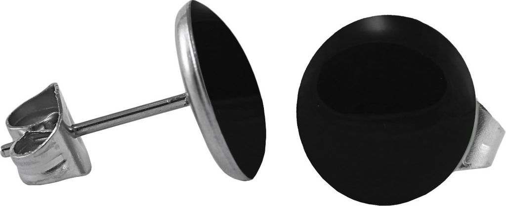 Chirurgenstahl Ohrstecker Emaille Größe - 4 mm Farbe - Schwarz