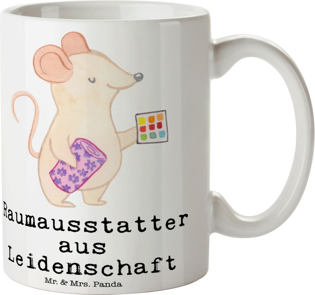 Mr. & Mrs. Panda Kaffeebecher Raumausstatter Leidenschaft - Produktbild 