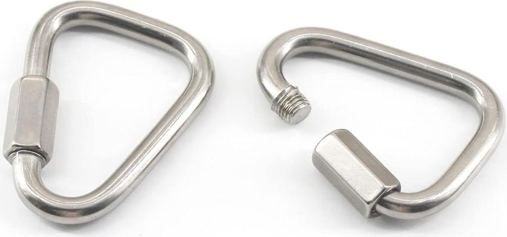 M10 Delta Schnellverbindung 304 Edelstahl Dreieck Karabiner Schwerlast Kettenverbinder Schraubverschluss Schnellverbindung 2 Stück