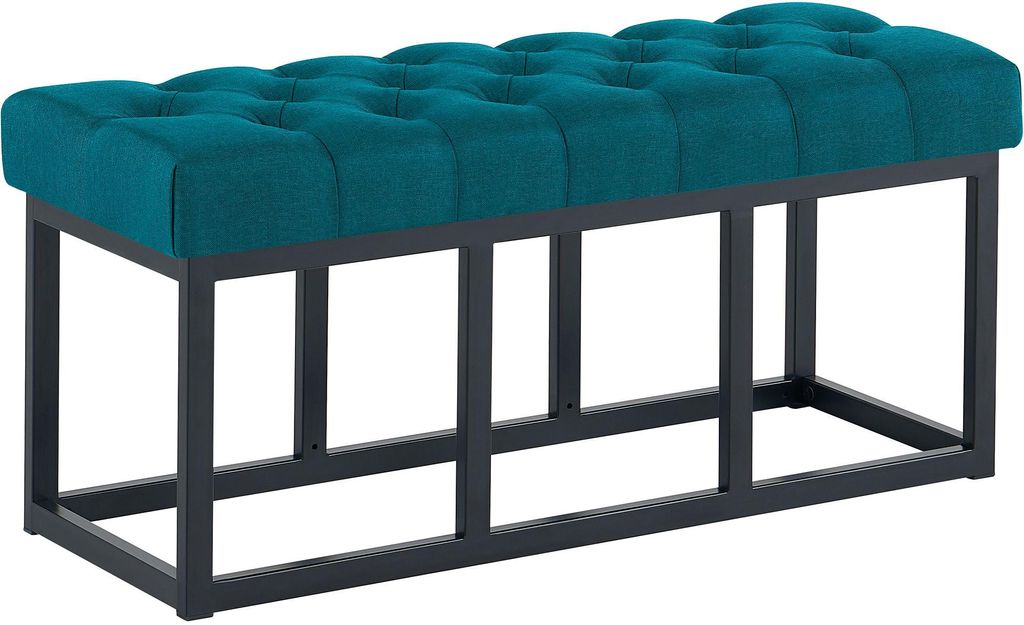 CLP Sitzbank Amun Stoff mit schwarzem Metallgestell blau Größe 100 cm