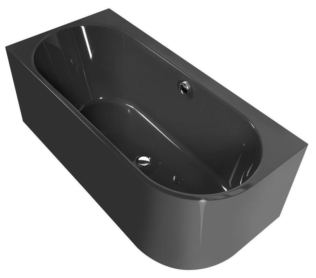 Polysan ASTRA L MONOLITH asymmetrische Badewanne 160x75x60cm, grau