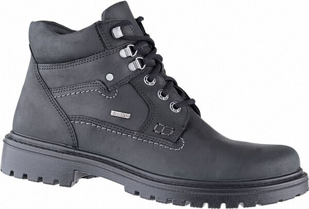 Jomos sportliche Herren Leder Boots schwarz, molliges Warmfutter, warmes Fußbett, Luftpolstersohle