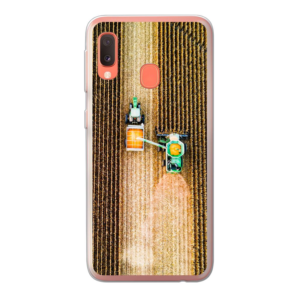 MuchoWow Handyhülle Schutzhülle Hülle für Samsung Galaxy A20e Traktor - Feld - Land - Bauernhof - Ernte Silikon Softcase Handy Hülle - Abdec...