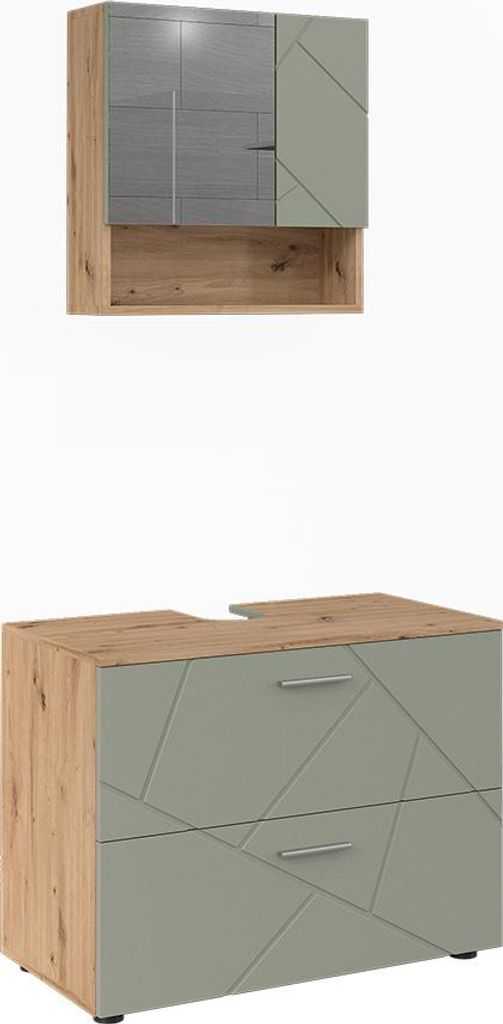 Badmöbel-Set Vicco Irma Salbeigrün 2 Teile, Model 59144