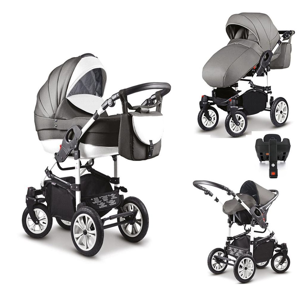 Kinderwagen-Set Craft 5 in 1 inkl. Sportsitz, Autositz, Iso Base und Zubehör - 17 Teile - in 18 Farben